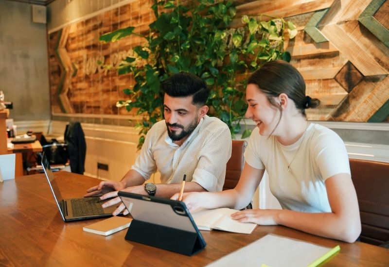 Collaborators planning project workflows